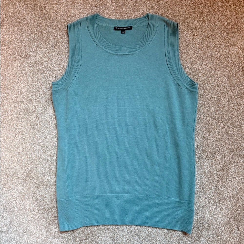 Adrianna Papell Women's Sleeveless Sweater - Teal